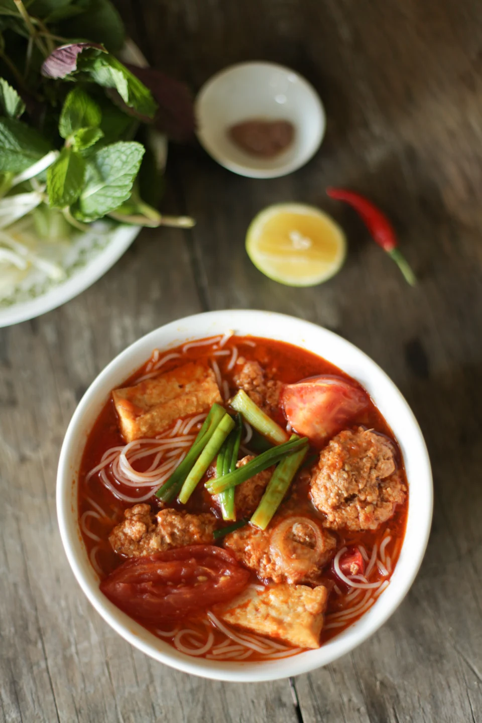 Bún Riêu (Crab & Tomato Noodle Soup)